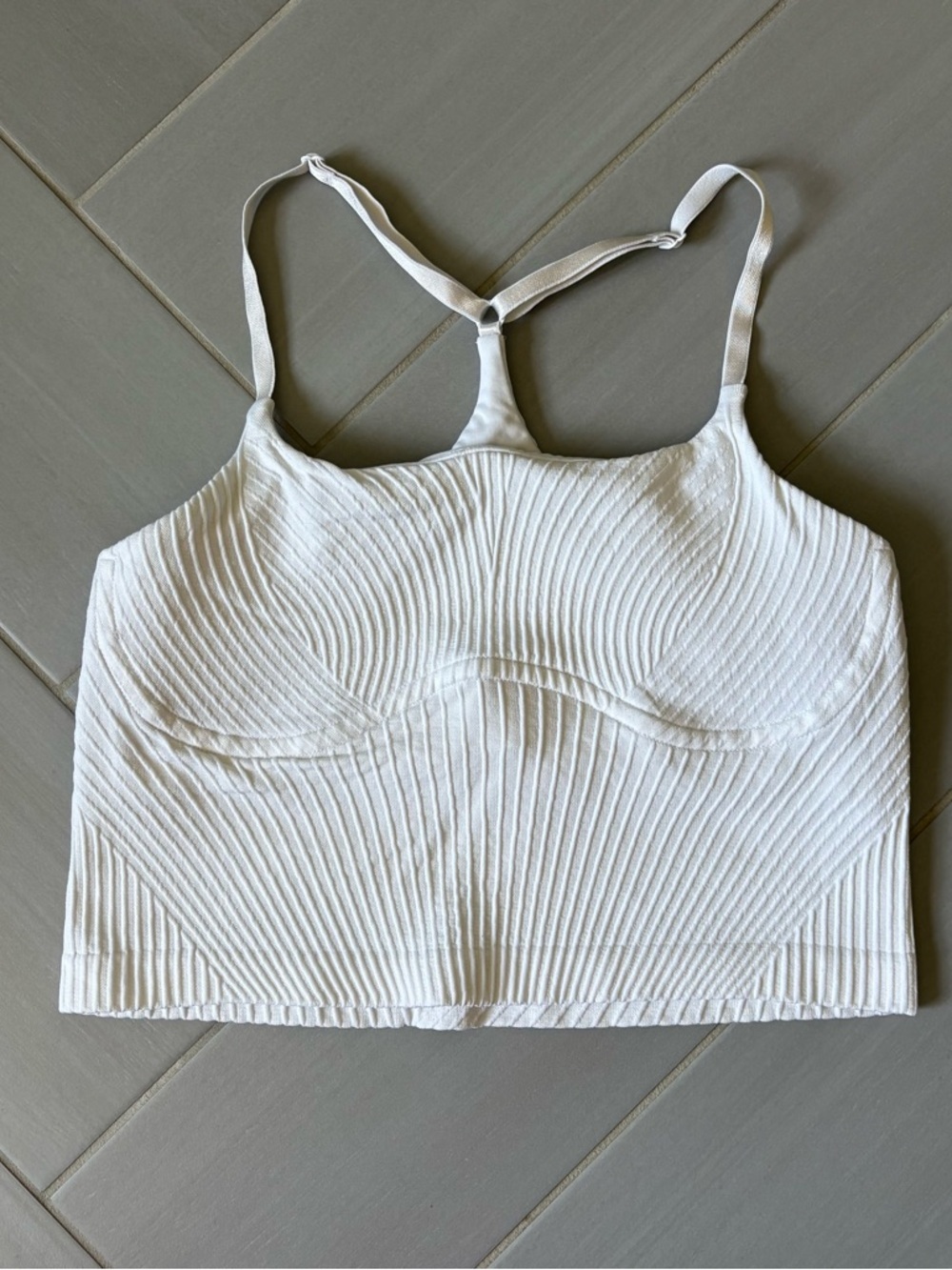 lululemon athletica White Ribbed Support Bralette Tank